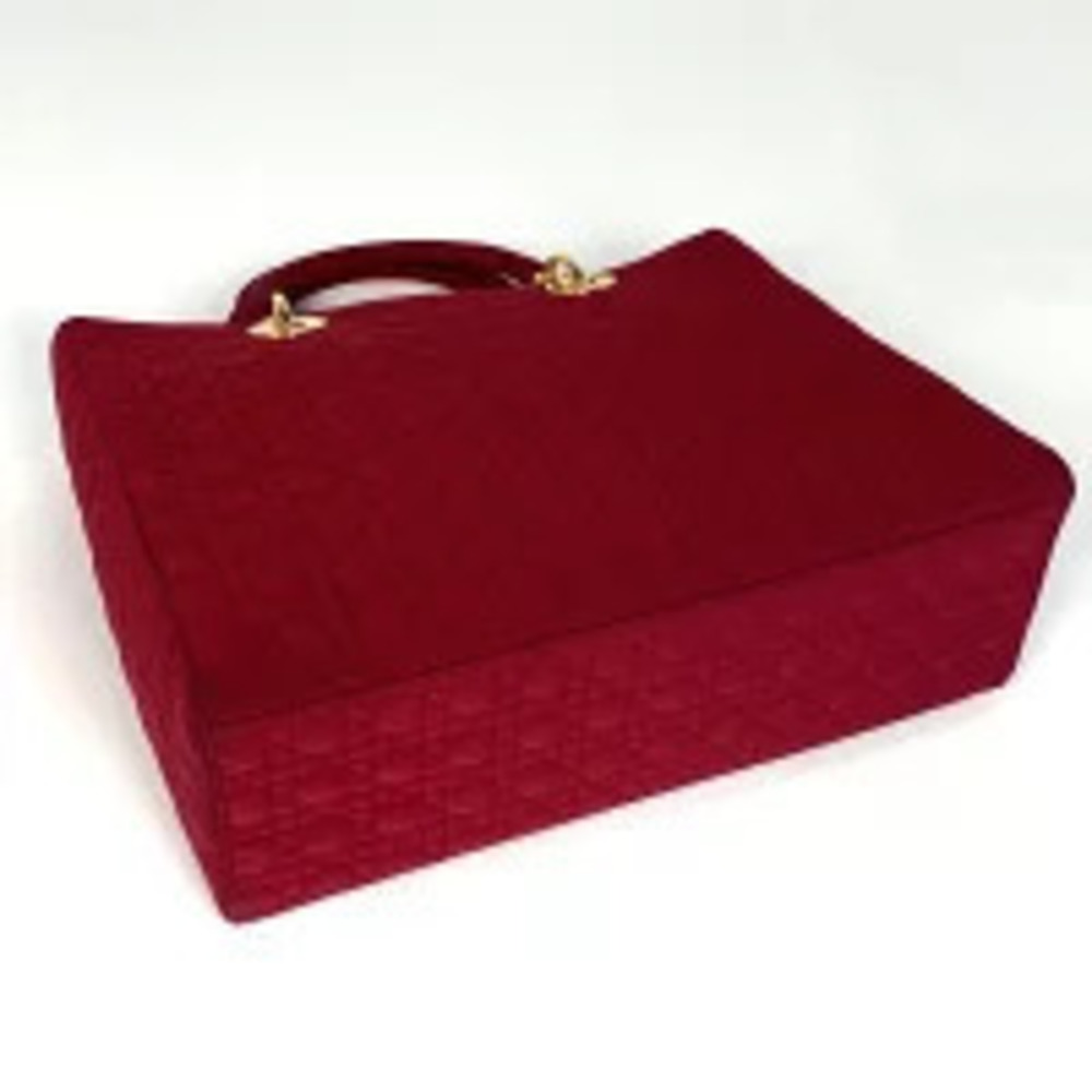 Dior canvas red Christian handbag Lady Cannage